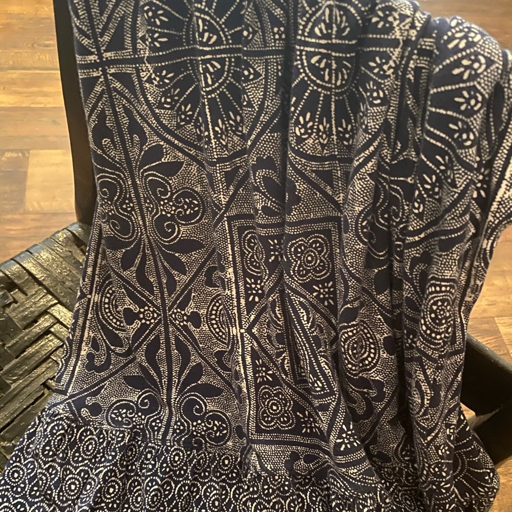 Skirt, Navy print, XL